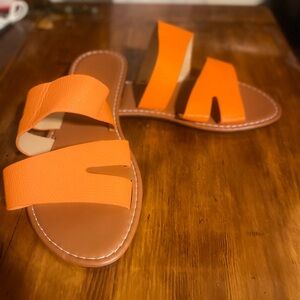 Orange Strappy Sandals